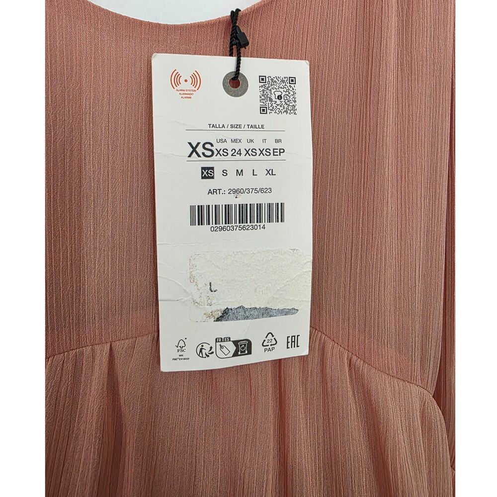 Zara Collection Short Ruffled Dress in Salmon Size XS Blogger Fave High Low - Picture 12 of 13